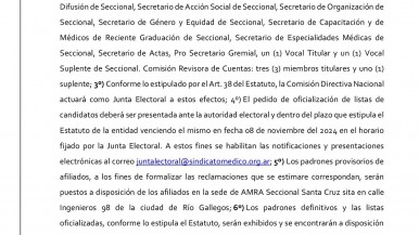 CONVOCATORIA A ELECCIONES - PUBLICACIÓN