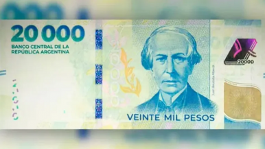 Comienza a circular el billete de 20 mil pesos 