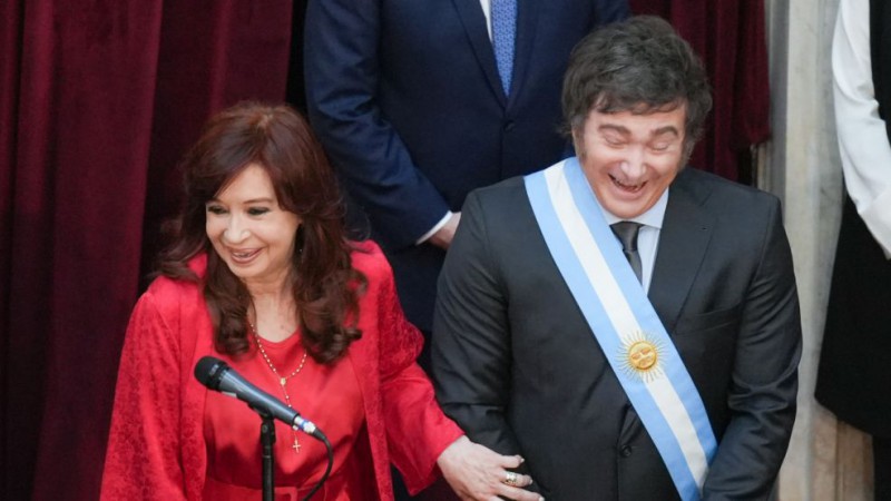 Cristina Kirchner y Javier Milei. 