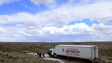 Por esquivar a un guanaco despista un camión en ruta nacional N°3 