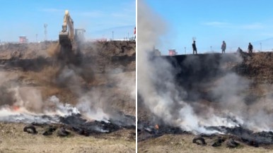 Feroz incendio en Río Gallegos: lograron controlar el fuego, aunque siguen los trabajos en la zona  