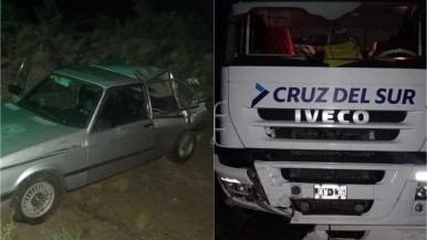 Colisión entre auto y camión en la Ruta 3 deja a conductor hospitalizado