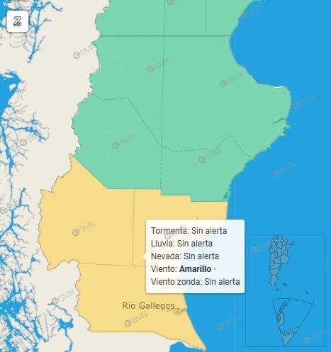 Probables chaparrones en Ro Gallegos, baja de la temperatura y ms alerta meteorolgica 