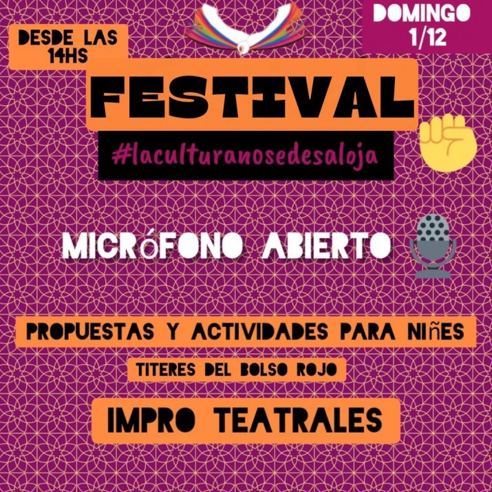 El Chaltn: realizan un festival contra el intento de desalojo de la Biblioteca Popular "Mujer Pionera", por parte de provincia, este domingo 