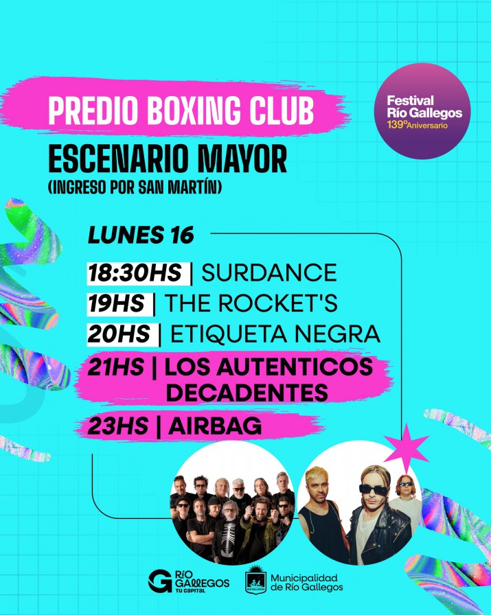 Festival Ro Gallegos: cmo ver a Los Autnticos Decadentes y Airbag en vivo desde tu casa  