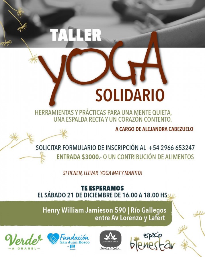 Organizan jornada de yoga solidario en Ro Gallegos