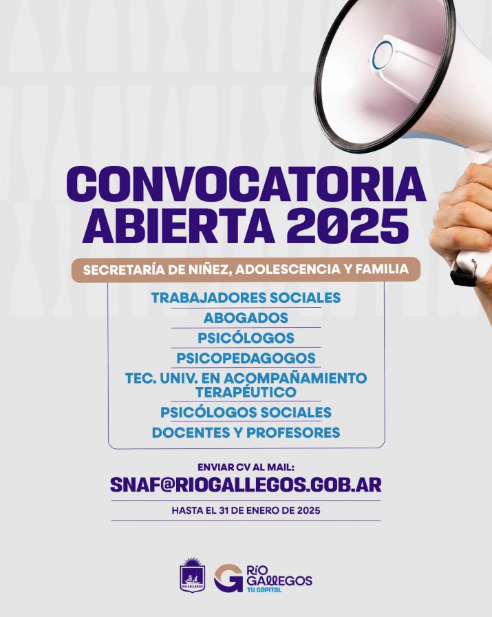 Uno por uno: los profesionales que busca un rea de la Municipalidad de Ro Gallegos