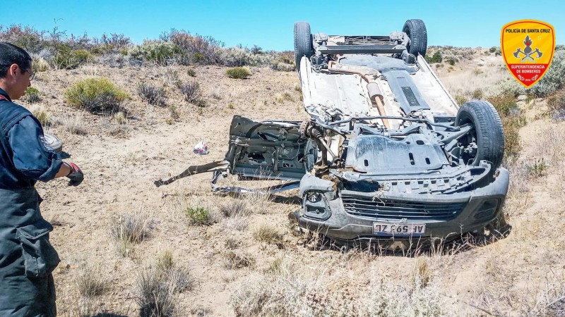 Realizan operativo por accidente sobre la Ruta 3 en Santa Cruz 