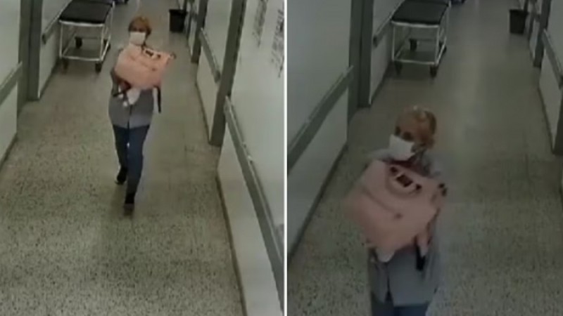 Se hizo pasar por enfermera y se rob un beb de un hospital: el video