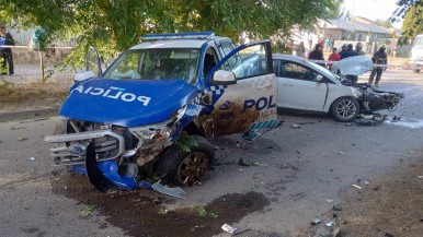 Accidente entre patrullero y vehículo particular durante operativo