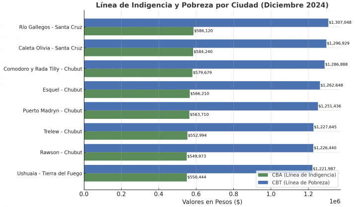 Familias de Santa Cruz con el gasto ms alto en alimentos en la Patagonia: cundo se es pobre e indigente, con el valor de la canasta bsica de diciembre de 2024