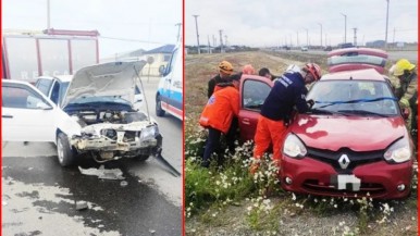 Cuatro heridos en accidente vial en la Ruta 3 cerca del depósito fiscal de Río Grande