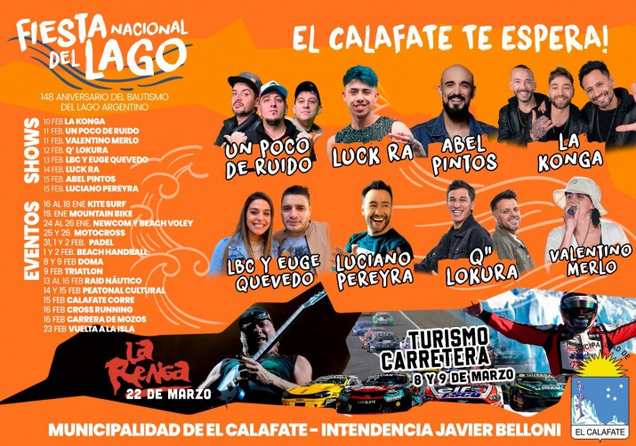 Shows artsticos, musicales y eventos en Santa Cruz: todo el cronograma de la fiesta con La Konga, Luck Ra, Abel Pintos y ms 