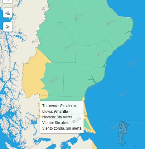Emitieron alerta para maana domingo en Ro Gallegos: en qu momento del da se esperan intensas lluvias 